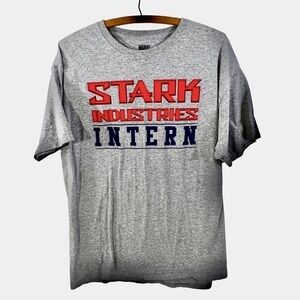 Marvel Men's Gray Stark Industries Intern Graphic T-Shirt Large